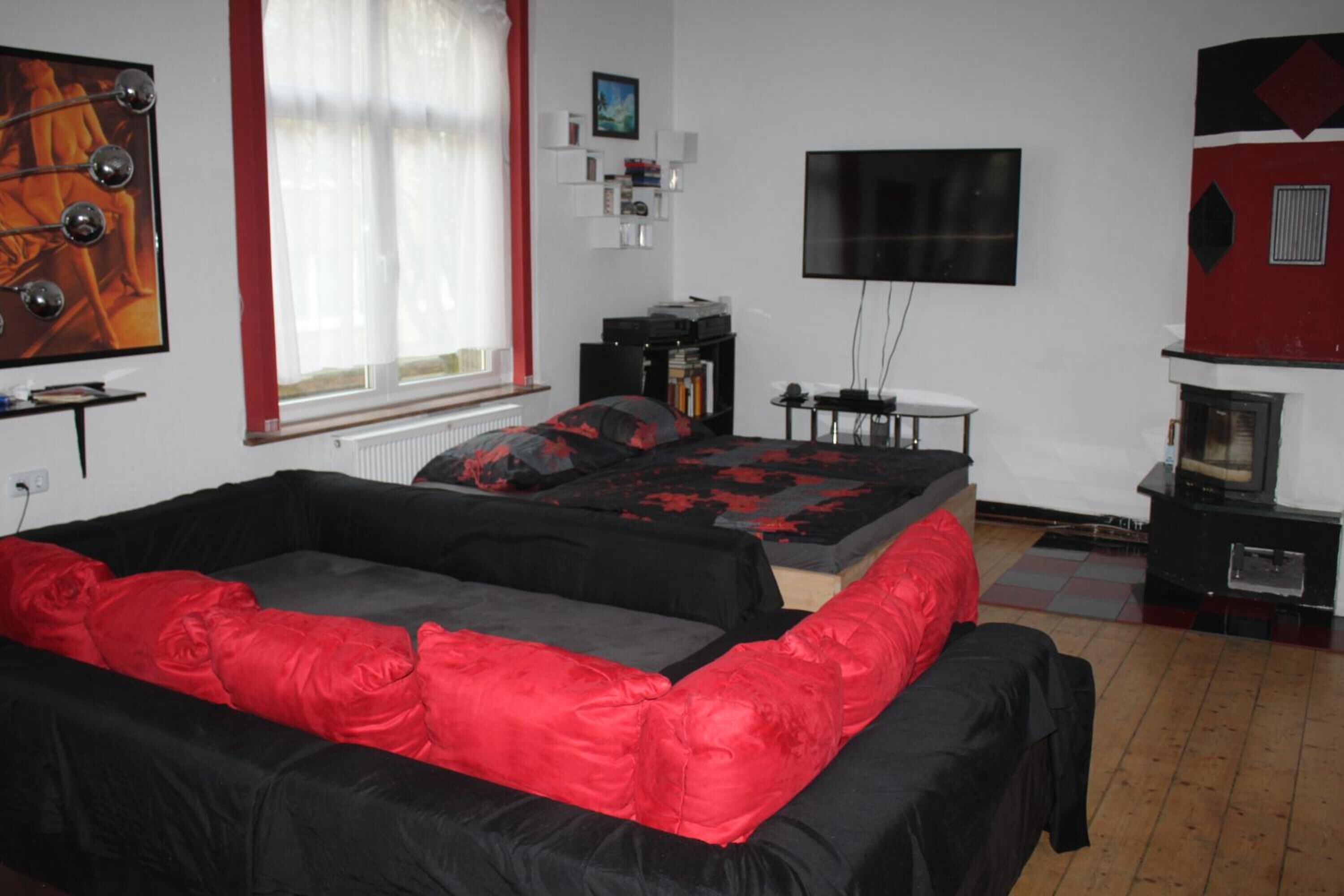 Deluxe studio, 1 slaapkamer, open haard | Woonkamer