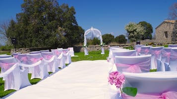 Outdoor wedding area