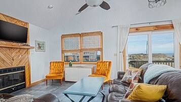 Smart TV, DVD player, books, video library