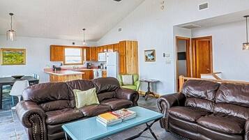 Smart TV, DVD player, books, video library