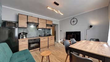 Lägenhet | Eget pentry | Kylskåp, spishäll, kaffe- och tebryggare och vattenkokare