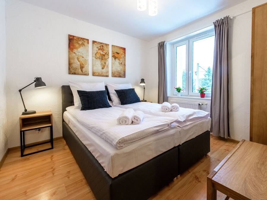 1 habitación y ropa de cama de alta calidad