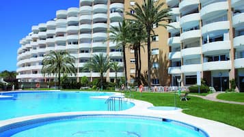 Indoor pool, seasonal outdoor pool, lifeguards on site
