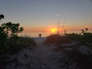 On the beach, sun loungers, beach towels - Luxury Beach Condo on Manasota Key ! 
650 feet to beach. (Manasota Key)