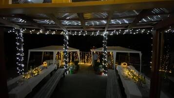 Outdoor banquet area