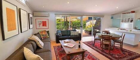 TV, DVD player, books