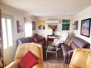 TV, Netflix, DVD player, books