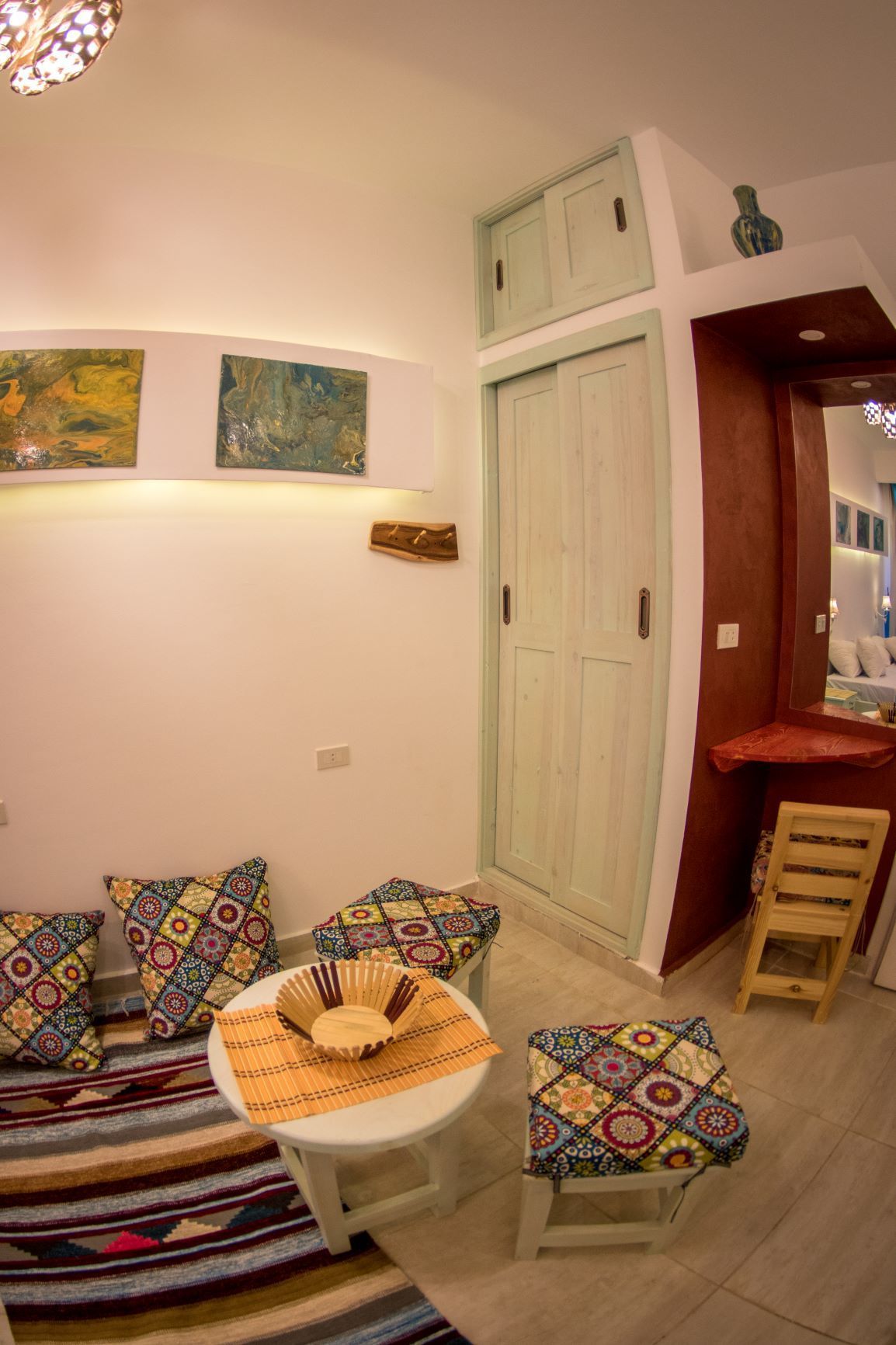 Studio, Sea View | Living area | 32-inch flat-screen TV with satellite channels, LCD TV