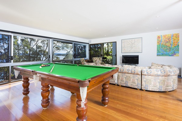 Snooker table in the downstairs’ area.