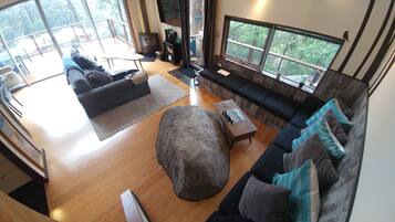 Kamin, DVD-Player, Stereoanlage