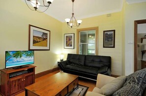 TV, fireplace, DVD player, stereo