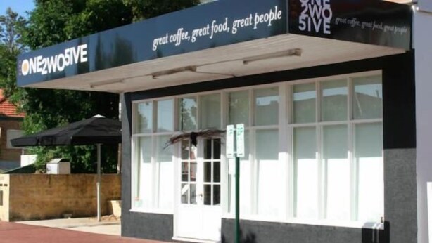 A cafe named 'ONE2WO5IVE' with a sign stating 'great coffee, great food, great people'. - B6 Walk to UWA close to SCGH & CBD (Crawley)