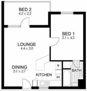 Floor plan - B6 Walk to UWA close to SCGH & CBD (Crawley)