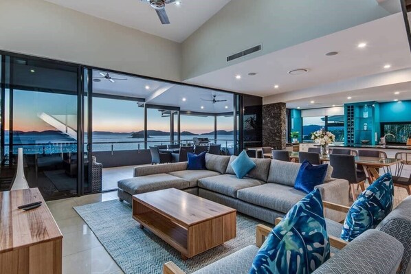 Living area - Edge Apartment 8, Beautiful Seaview Apartment (Hamilton Island)