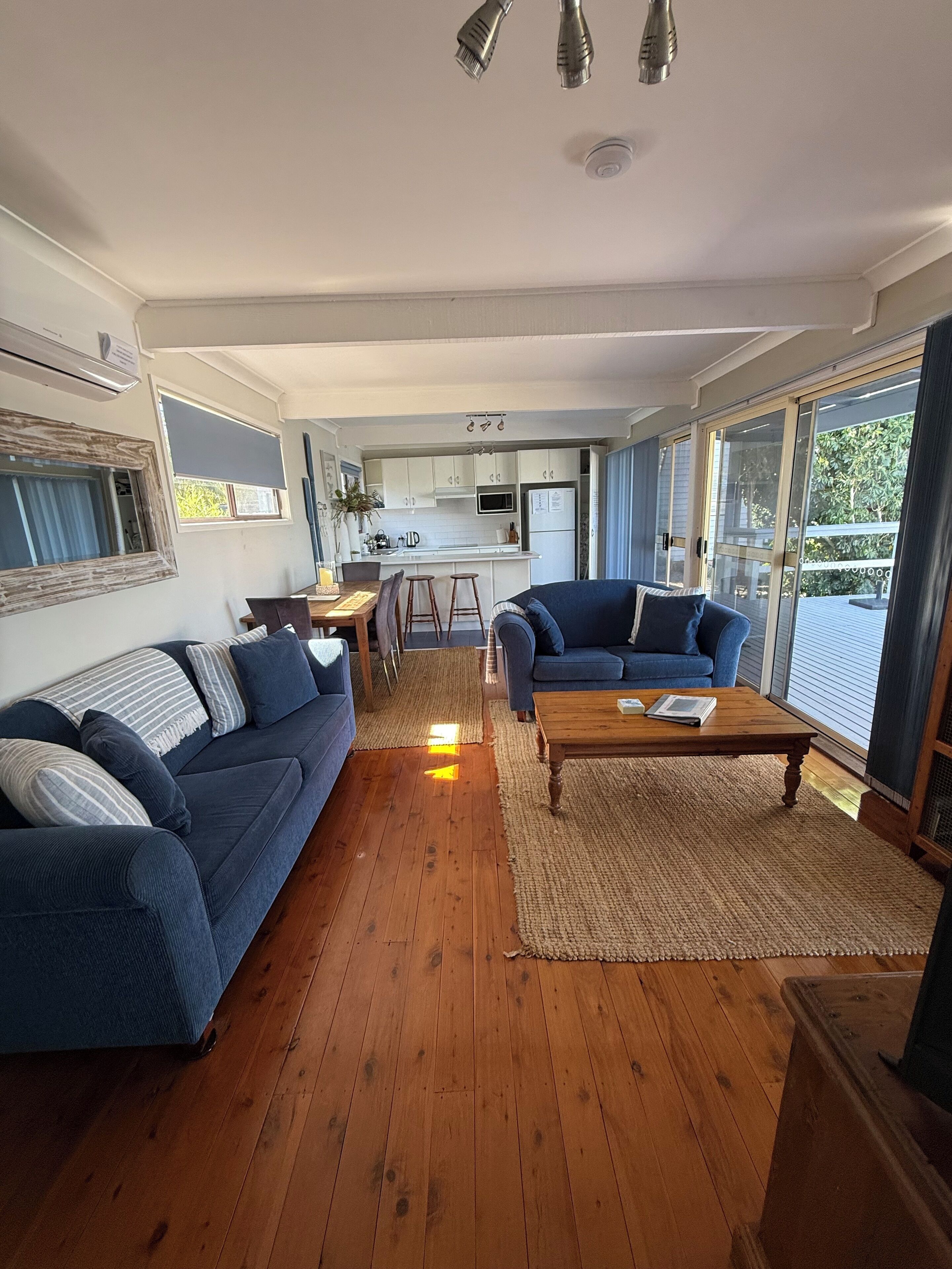 Smart TV, DVD player, video library, stereo