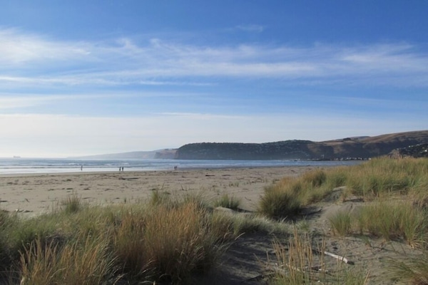 private dunes look onto Sumner beach