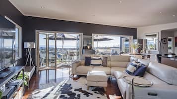 TV, DVD player, stereo