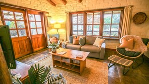 Smart TV, fireplace, stereo