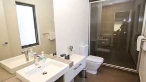 Shower, hair dryer, towels - CHAPTER 11 DELANY: Bright (Bright)