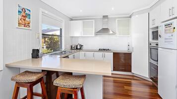 Microwave, dishwasher, coffee/tea maker, high chair