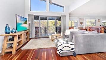 TV, DVD player, books