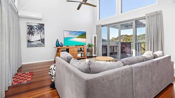 TV, DVD player, books