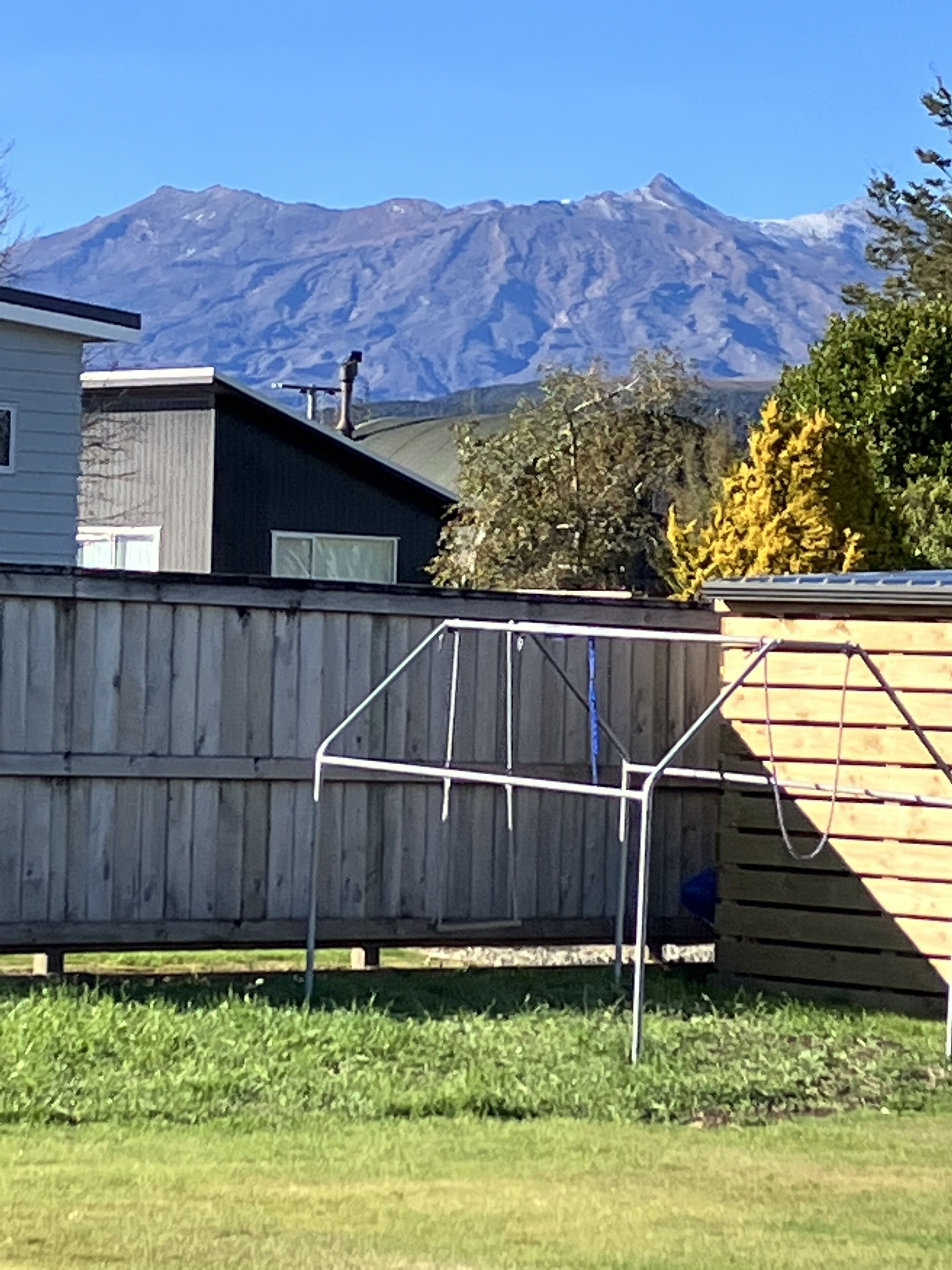 View of Mount Ruapehu (Whakapapa Ski Field) from kitchen window. 