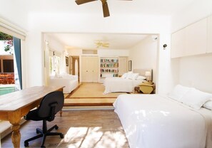 4 habitaciones, tabla de planchar con plancha, wifi y ropa de cama 