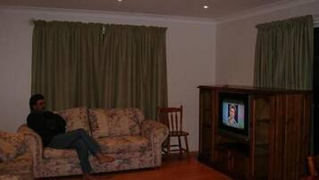 TV, DVD player, books