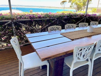 Outdoor deck overlooking the bay
