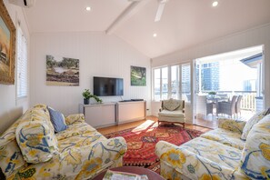 TV, DVD player, ping pong, books