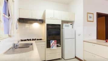 Fridge, microwave, oven, electric kettle
