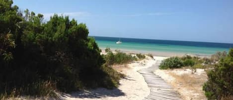 Beach nearby, sun-loungers, beach towels
