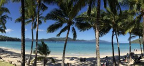 Beach nearby, sun loungers, beach towels