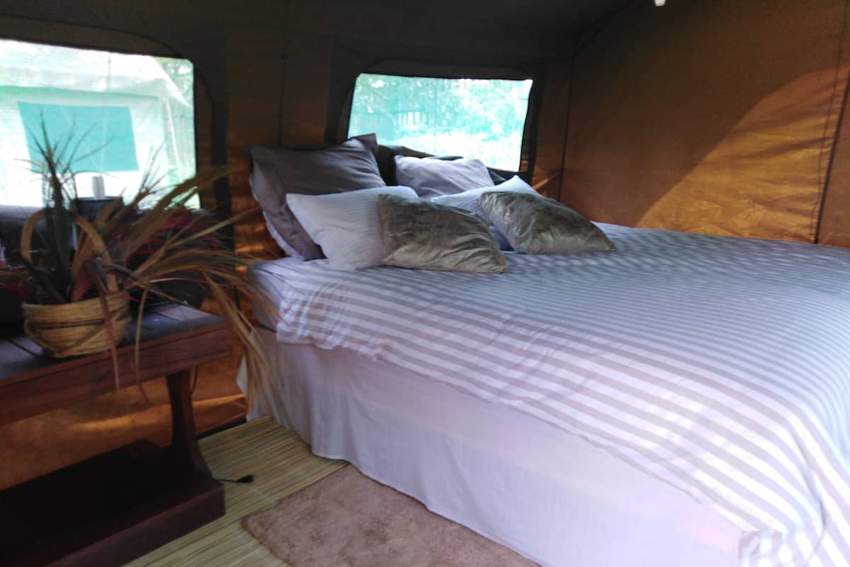 Tente, 1 grand lit, non-fumeur, salle de bains commune | Restauration dans la chambre