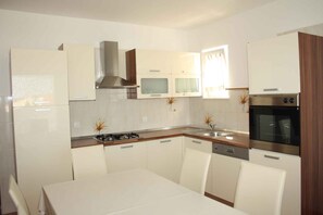 Fridge, oven, stovetop, dishwasher