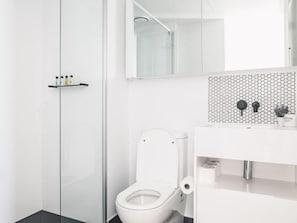 Haartrockner, Handtücher, Seife, Shampoo