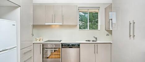 Microwave, stovetop, dishwasher