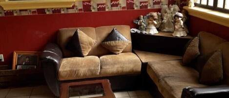 Televisión y chimenea