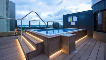 A rooftop pool