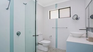Bañera, secador de pelo, toallas