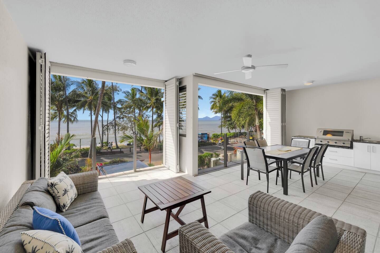 Soak up scenic beachfront views from the comfort of your private balcony, where you can dine alfresco or cosy up on the lounge with your favourite novel.