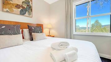 2 bedrooms, iron/ironing board, internet, bed sheets