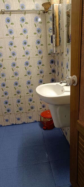 Douche, serviettes fournies, savon, shampoing