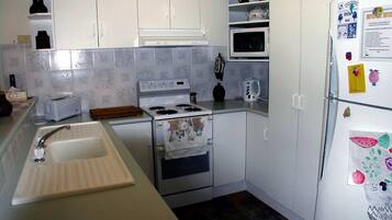 Fridge, microwave, oven, toaster