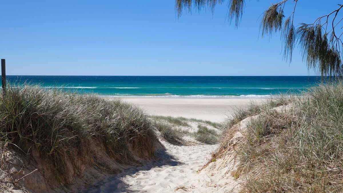 Vlak bij het strand