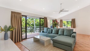 TV, DVD player, stereo