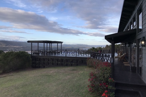 Deck area with pagola for breakfast.