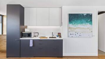 Fridge, microwave, dishwasher, toaster