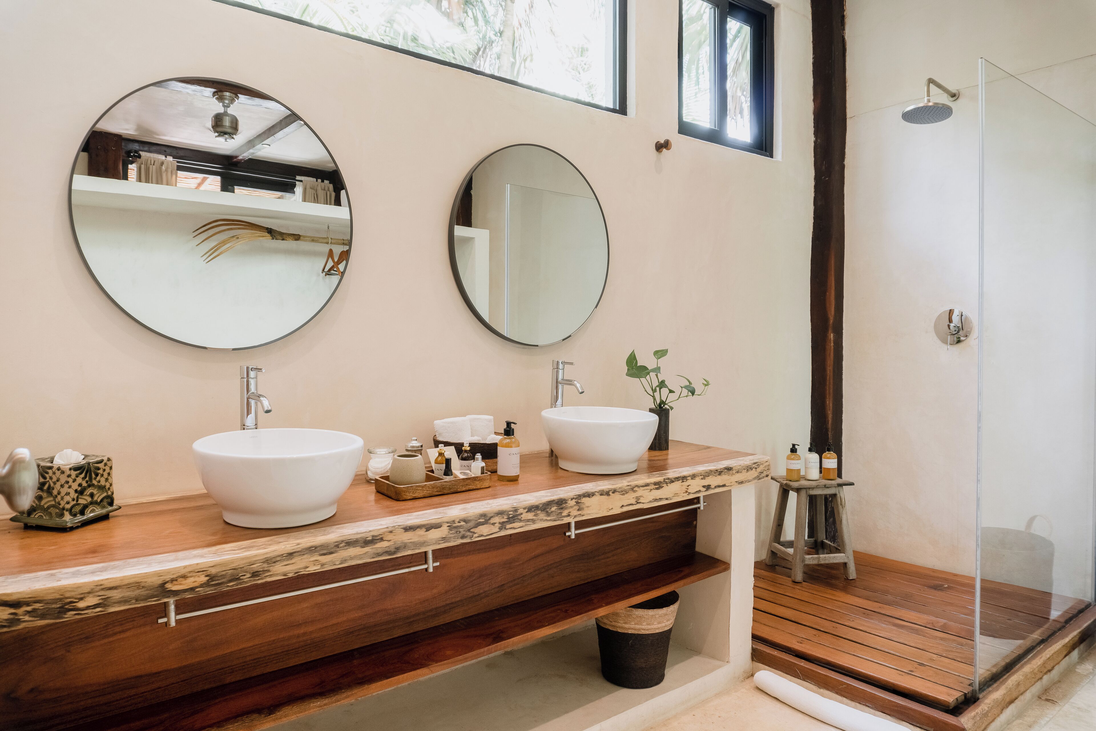Eco-friendly toiletries, hair dryer, towels, soap